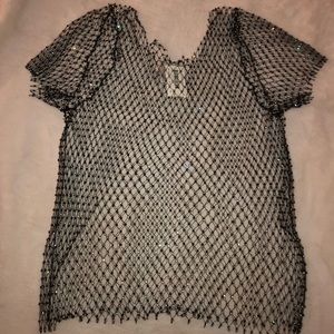 Mesh rhinestone top